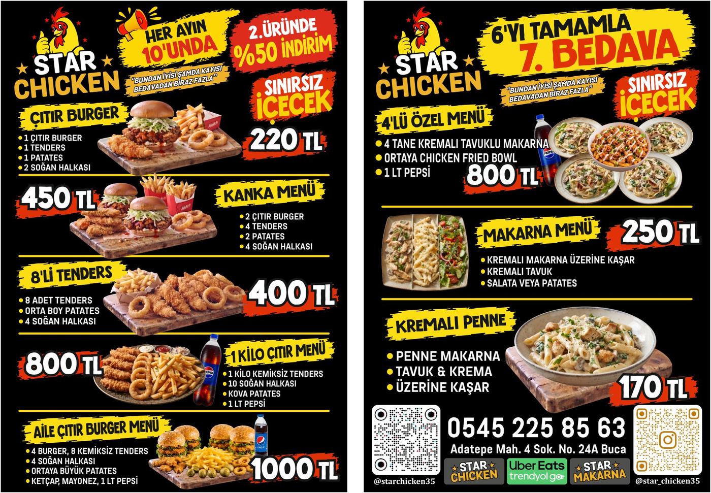 Star Chicken el ilanı: kampanya fiyatları, adres ve telefon